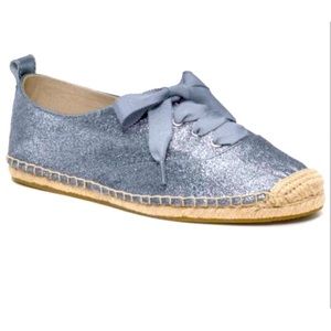 Coach Ramira Silver Glitter Espadrilles